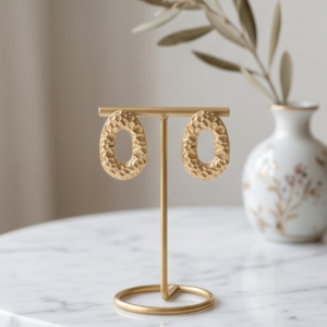 Brinco Orgânico Folheado a Ouro 18K
