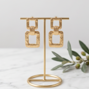 Brinco Orgânico Folheado a Ouro 18K